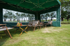 10 * 15ft งานแสดงสินค้าเต็นท์การพิมพ์โลโก้ที่กำหนดเองแบรนด์ gazebo canopy หกเหลี่ยมสำหรับธุรกิจด้วยผ้า