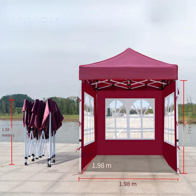 ขายส่งโลโก้ที่กำหนดเองพิมพ์ Pop up Canopy Marquee เต็นท์ปาร์ตี้พับสำหรับการประกันภัยทำจากโพลีเอสเตอร์และไนลอนที่ทนทาน