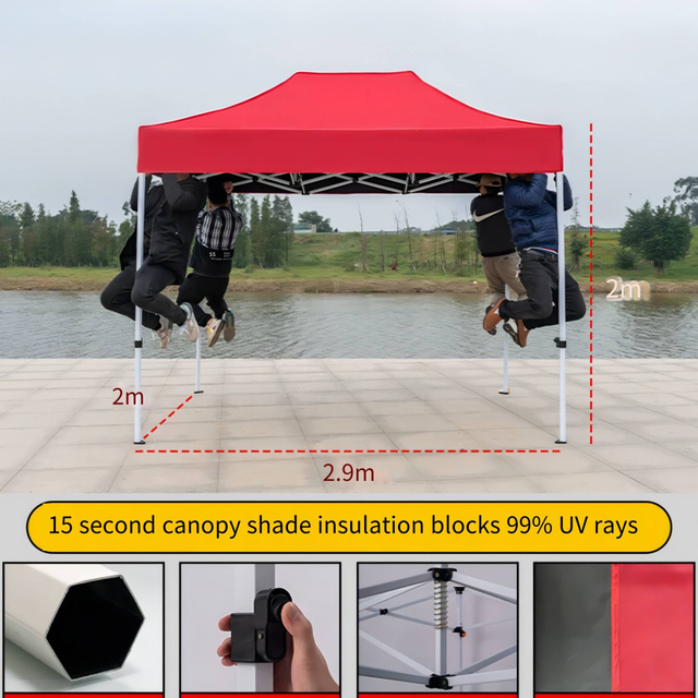 คุณภาพสูง Pop up Canopy 2x2 m 2x3 m 3x3 m 3x4.5 m 3x6 m Trade Show เต็นท์พับโฆษณากลางแจ้ง Gazebo ผ้าโพลีเอสเตอร์
