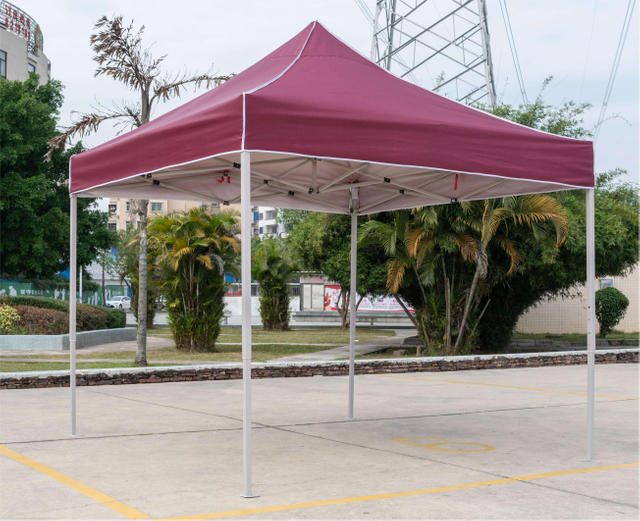 10x10ft กันน้ำแบบพับได้ Popup กลางแจ้ง Tarp เต็นท์ Trade Show Canopy สำหรับรถกระบะที่จอดรถ Backyard หรือสำนักงาน
