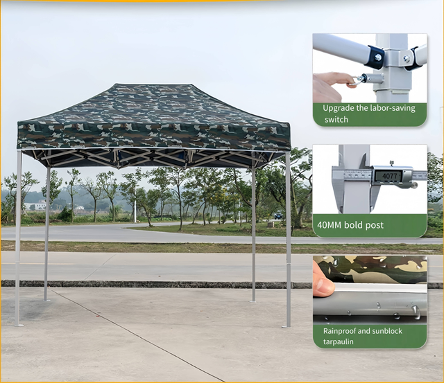 งานแสดงสินค้า EconomicTent โครงเหล็กงานส่งเสริมการขายที่กำหนดเองโลโก้โฆษณาพับ Gazebo Marquee Canopy Pop Up Tent