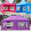 คุณภาพสูง 10 * 10ft กรอบเหล็กเต็นท์โฆษณา Single Layer ผ้าด้านข้าง Oxford Cover มีหน้าต่างโปรโมชั่น
