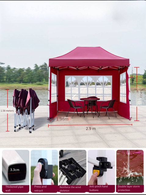 ขายส่งโลโก้ที่กำหนดเองพิมพ์ Pop up Canopy Marquee เต็นท์ปาร์ตี้พับสำหรับการประกันภัยทำจากโพลีเอสเตอร์และไนลอนที่ทนทาน
