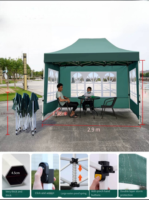 กรอบเพชรหกเหลี่ยมแบบกำหนดเองแบบพับได้แบบพกพา Pop up Gazebo Tent เต็นท์โฆษณาโพลีเอสเตอร์สี่ฤดูพร้อมโลโก้